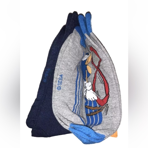 Sonic The Hedgehog Crew Socks 2 Pair Men 6.5-12 Gray Blue w Born To Run Sega NEW - Picture 6 of 9